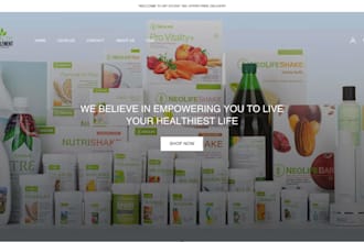 design health supplement website nutrition vitamin supplement shopify store