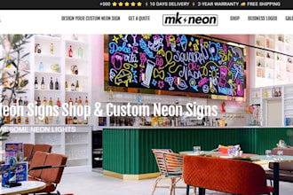 build highly profitable neon shopify store signage light neon website