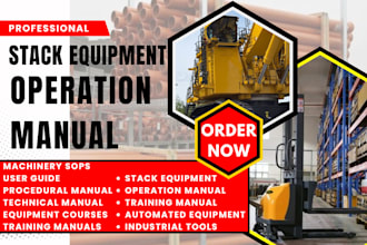 expert equipment operation manuals, machinery sops, and custom user guides
