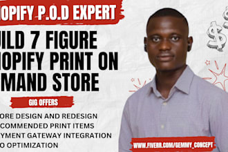 redesign shopify setup printify printful build shopify etsy print on demand