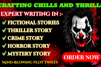ghostwrite thriller ebook horror story mystery novel crime scene or ebook writer