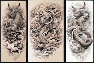 create japanese or oriental tattoo design for you