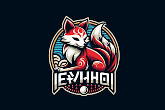 make different kitsune japanese mascot logo design within 1 day