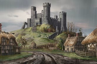 draw environment concept art, fantasy worlds