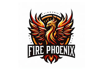 design high quality fire phoenix mascot logo within 1 day