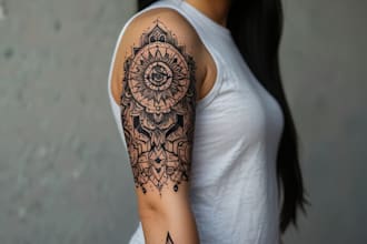 create a tattoo design of tattoo sleeve