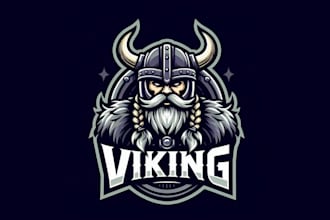 design outstanding viking warrior mascot logo with express delivery