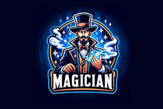 make an amazing magician esport mascot logo design in 12 hours