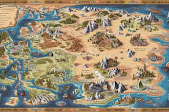 create an amazing fantasy map illustration