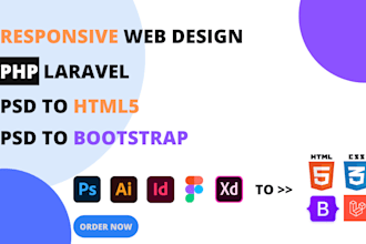 do figma to html, figma to laravel, psd to html conversion, bug fix