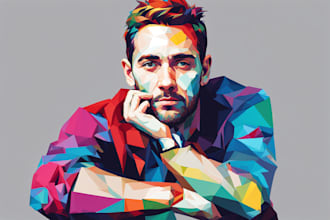 draw an unique wpap pop art portrait