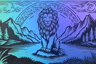 draw detailed dark art with woodcut or linocut style