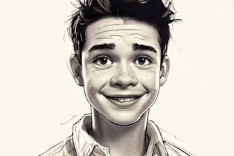 draw you a cartoon portrait in disney cartoon style