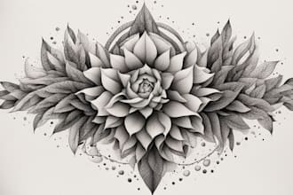 draw dotwork illustration for tattoo design