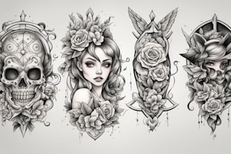 create a traditional or neo traditional tattoo design
