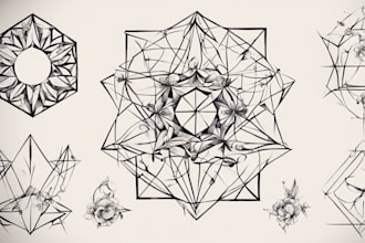make custom tattoo geometric and minimalist design for you
