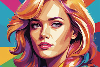 draw an unique wpap pop art portrait