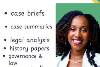 do case briefs, case summaries, legal analysis, history n governance case study