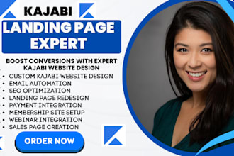 design kajabi sales funnel landing page website, kajabi online course website