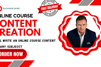 do online course creation course curriculum training manual course content