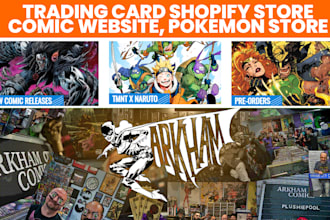 build trading card shopify store comic website pokemon card sport card store