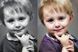 restore, repair, fix and colorize your enhance your old photos
