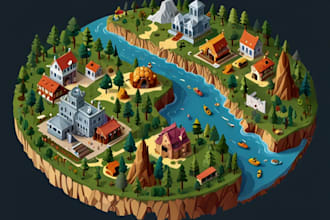 draw a unique vector or isometric map