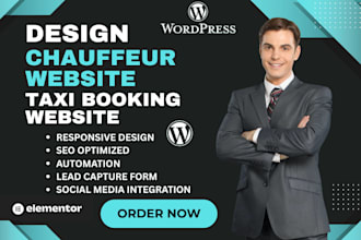design chauffeur website taxi booking website car rental website booking website
