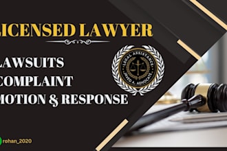 prepare lawsuit, complaint, motion and response