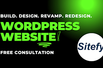 build, rebuild, redesign wordpress website design or wordpress elementor