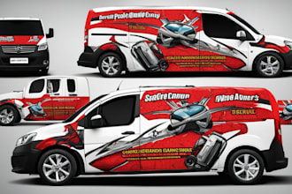 design awesome car, van, vehicle wrap design and vehicle stickers