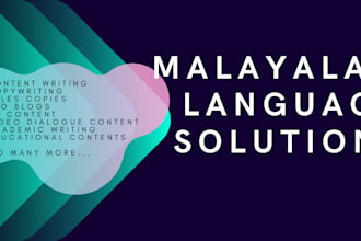 do malayalam content writing, copywriting, and more