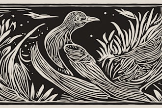 create awesome linocut illustration or linocut imitation