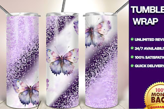 design custom skinny tumbler, mug, cup wrap 20oz 30oz sublimation design