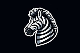 design creative zebra esport mascot logo design with unlimited revision