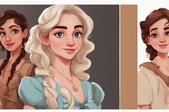 draw your oc or portrait in disney style, semi realistic