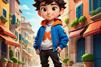 create original bright cartoon character design