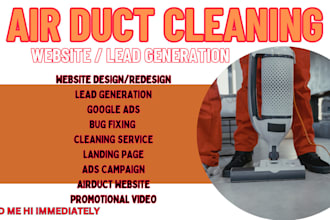 airduct cleaning website hvac repair installation website cleaning service leads