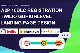 setup a2p 10dlc twilio gohighlevel landing page website IVR reireply chatbot ai