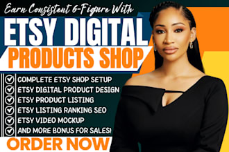 do etsy digital products design etsy shop set up etsy SEO listing etsy promotion
