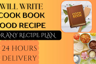 write amazing food recipes for cookbook and recipe book