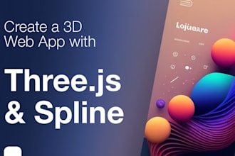 develop threejs 3d website, react 3 fibre, babylonjs, spline 3d, webflow website