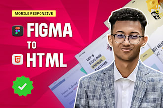 convert figma to html css or tailwindcss, psd to html css, to responsive website