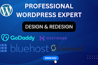 design wordpress website on hostinger siteground godaddy bluehost hostgator