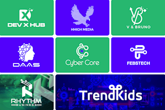 do modern minimalist tech security technology sass software startup logo design