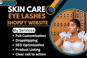 design skincare shopify store lipstick eyelashes shopify website cosmetics store