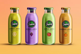 create custom juice and water bottle label design