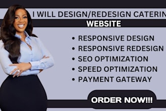 design restaurant website, catering website, food website, bakery website