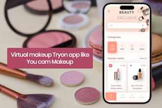 create a virtual makeup tryon app like youcam makeup, instabeauty, and makeup