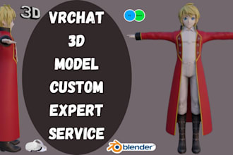 make a custom vrchat avatar furry avatar anime, fursona, nsfw 3d model for vrc